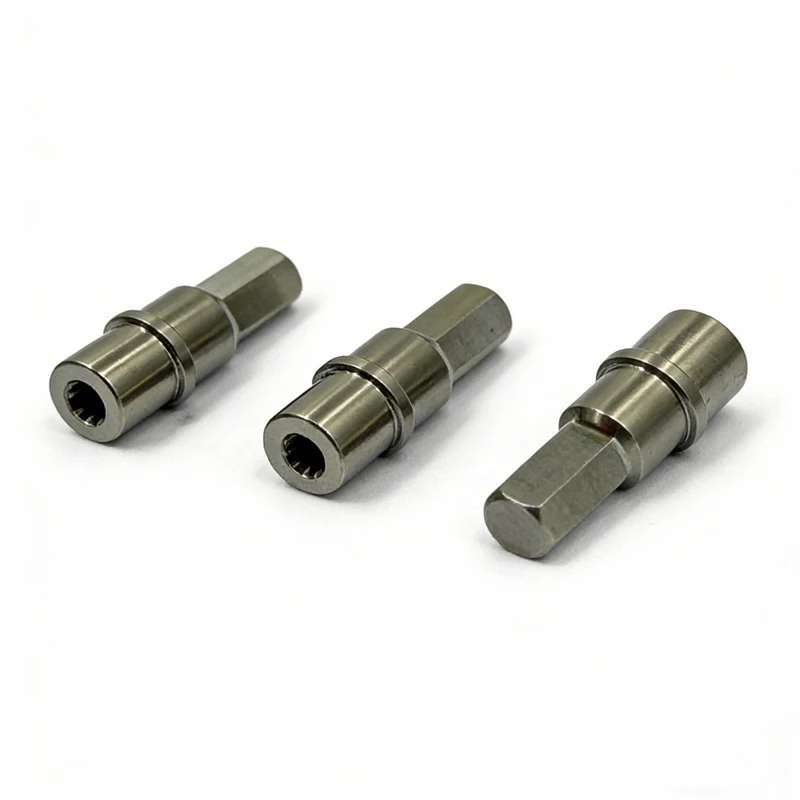 Custom CNC Turning Stainless Steel Hexagon Step Shaft Splined Bore Precision Transmission Shaft Custom Processing