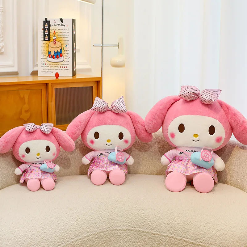 70cm Sanrio Kawaii My Melody Plush Toy Kuromi Stuffed Doll Cute Cinnamoroll Big Cloth Doll for Kids Birthday Xmas Gifts