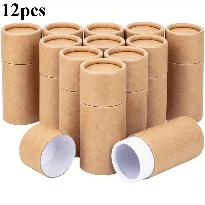 12 Stück 30 ml Holzgrate aus Kraftkarton, runde Boxen, Kartons, Bleistifte, kleine Kapazität, Organizer-Röhren für den Heimgebrauch
