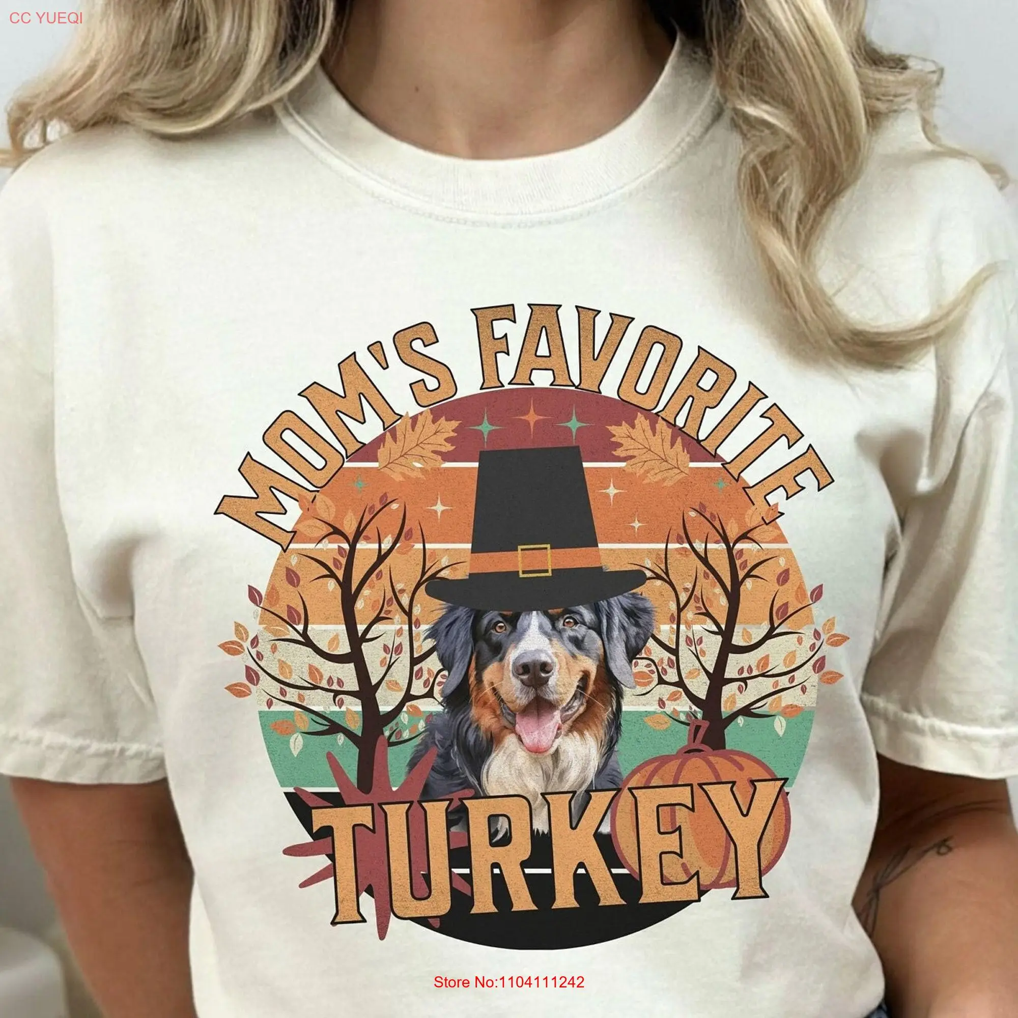 Bernese T Shirt Fall Thanksgiving Mountain Dog Mom Cute Berner s Mama Funny long or short sleeves