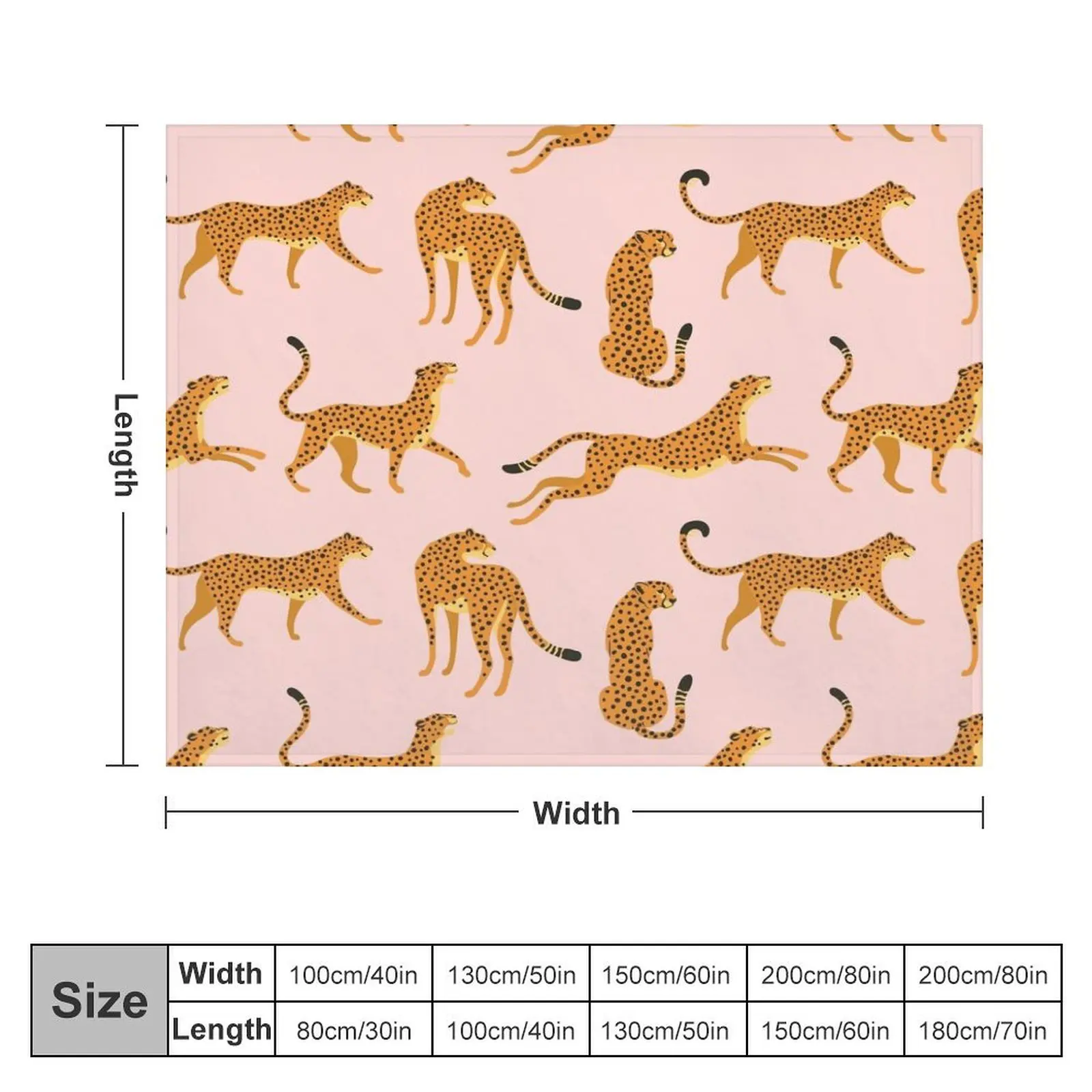 Pink Cheetah Pattern Throw Blanket Thins Hairy Loose Nap Blankets