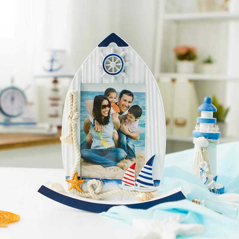 

Children's Photo Frame,Wood Frame,Mediterranean Swing Frame,Creative Personalized Sailboats Decoration for Home Accessories