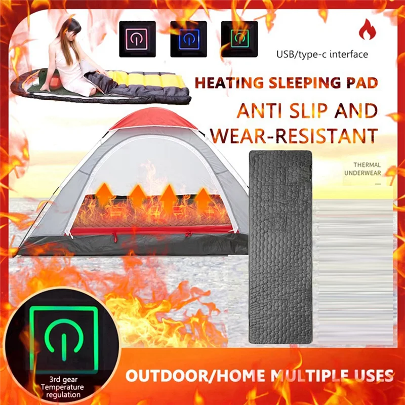 

A69P-Heating Sleeping Bag Mat Heating Sleeping Bag Mat Home Warm Mattress Outdoor Camping Foldable Portable Heating Mat