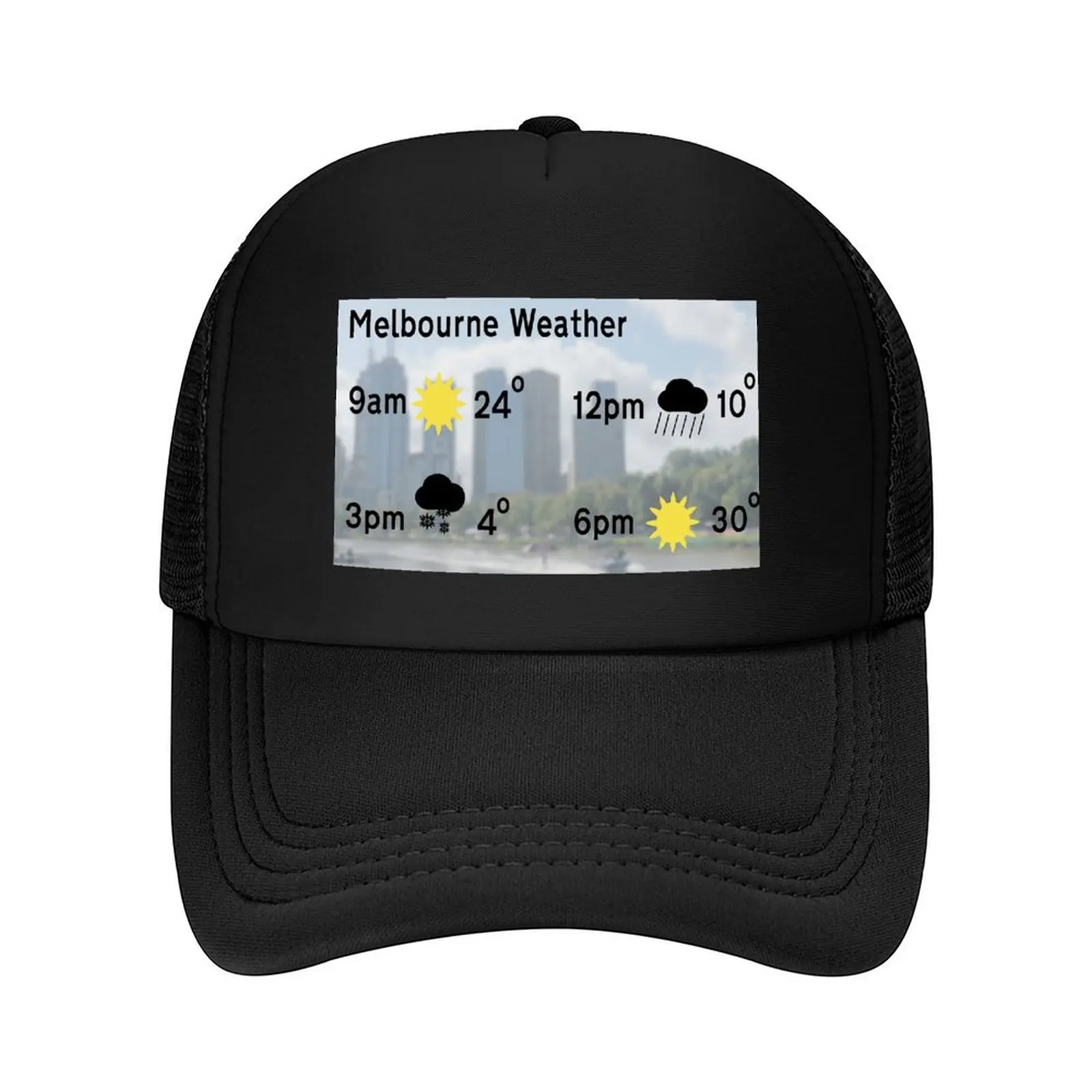 

Melbourne Victoria Australia Weather forecast - changeable. Baseball Cap Funny hats cute Beach Bag Women Beach Fashion Men's