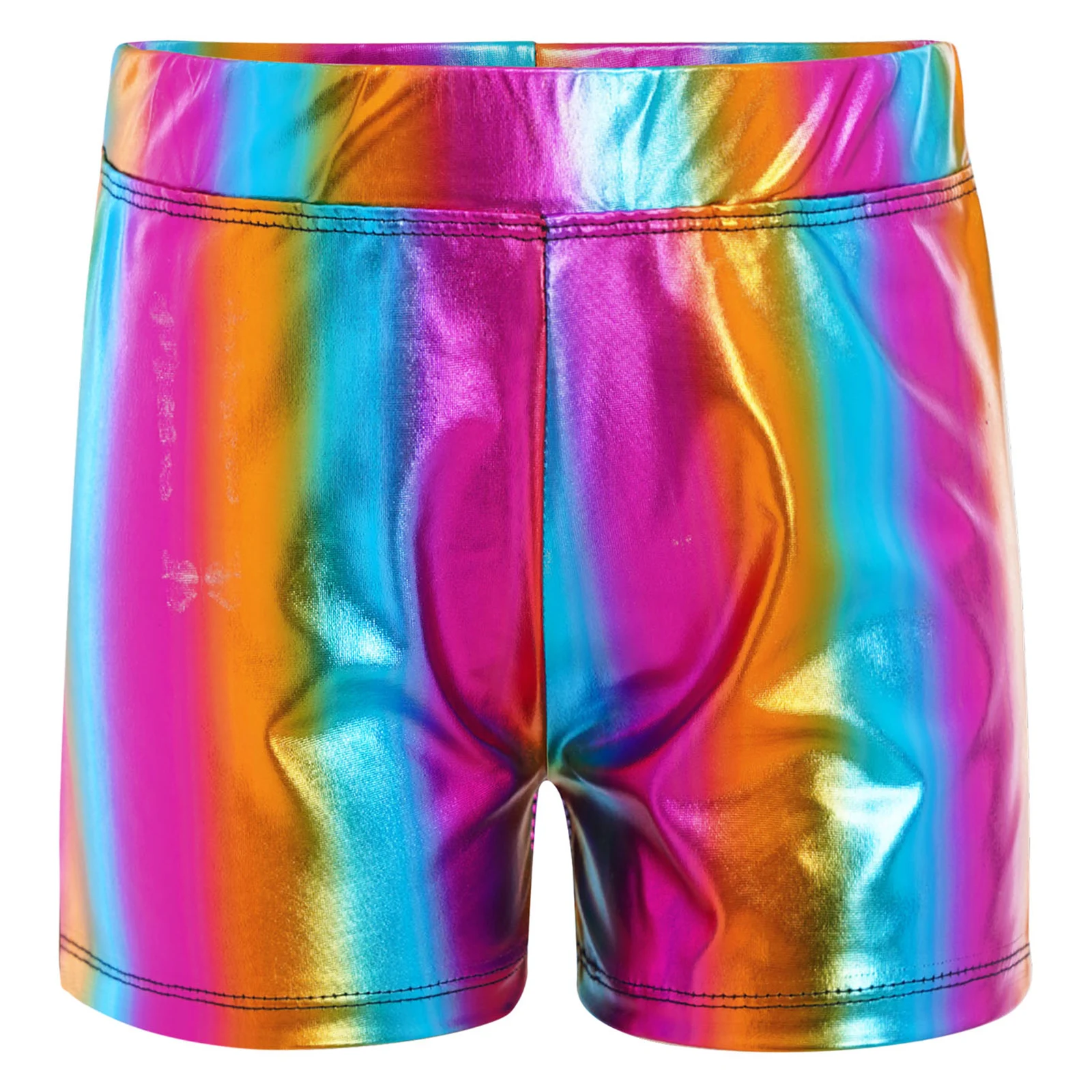 

Kids Girls Ballet Jazz Disco Dance Outfit Fashion Stage Party Dance Boxer Shorts Metallic Shiny Elastic Waistband Hot Pants