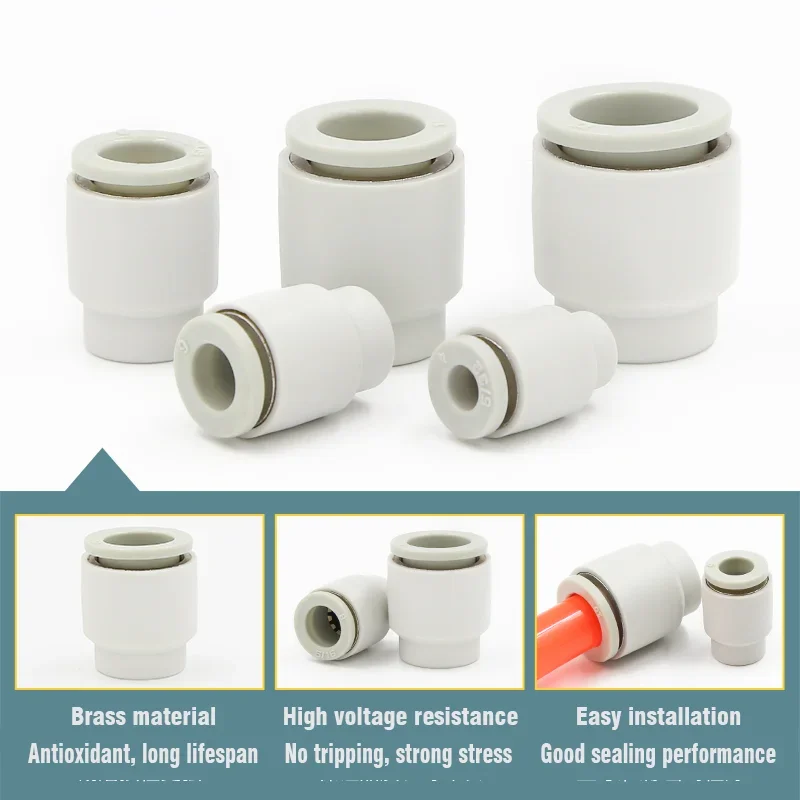 Tapa de tubo KQ2C, accesorios de alta calidad tipo SMC, 10 Uds.