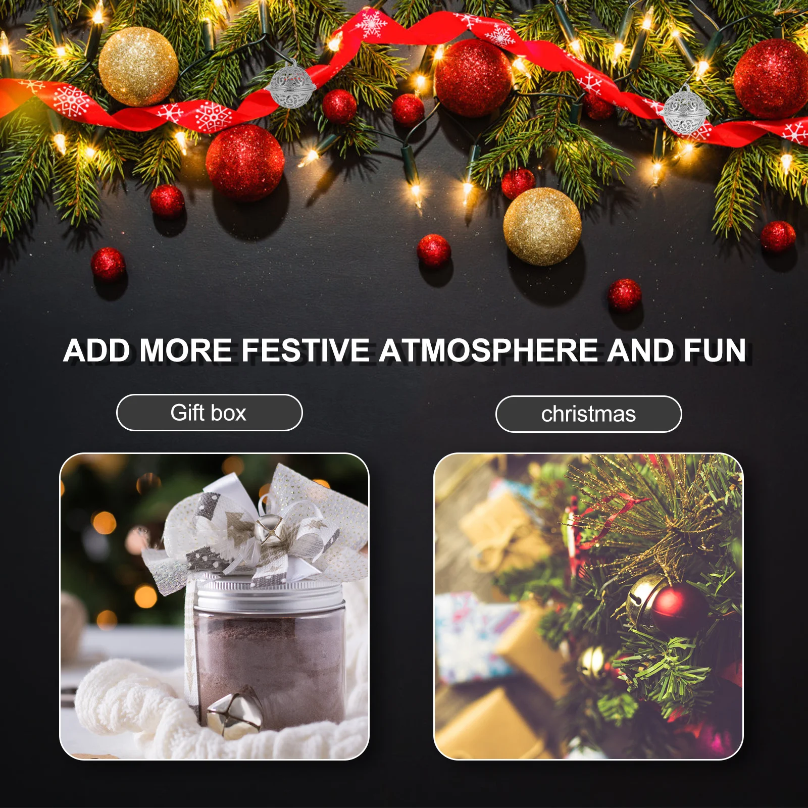 

10Pcs Tin Alloy Electroplated Hollow Bells Christmas Decoration Delicate Bell Decor DIY Craft Key Chain Deocr Purse Hanging