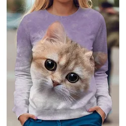 Kawaii New 3D Print Cute Animal Cats Dogs Sweatshirts Women Funny Streetwear Pullovers Fashion Harajuku Clothing Winter Pullover