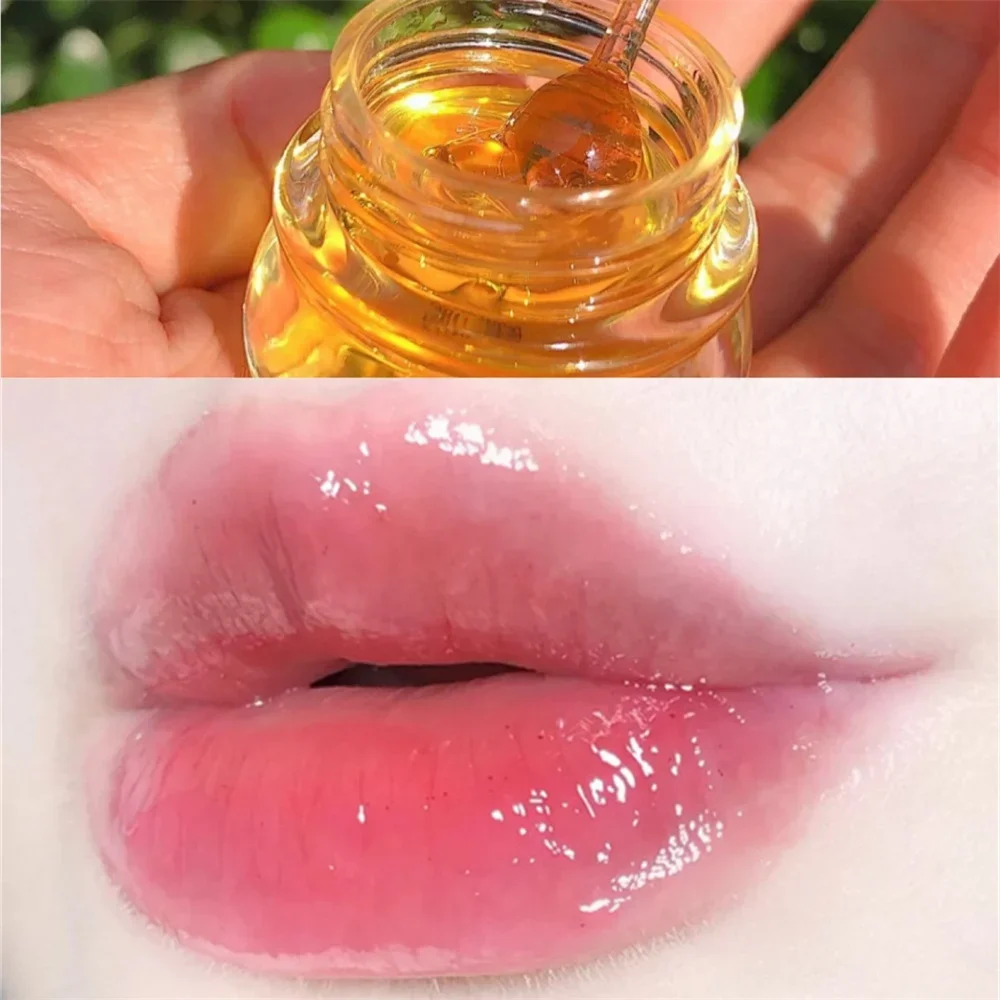 Cappuvini Honey lip Oil Mask Removing Dead Skin Smoothing Lip Balm Before Makeup Base Moisturizing Lip Wrinkling Mask 10ML