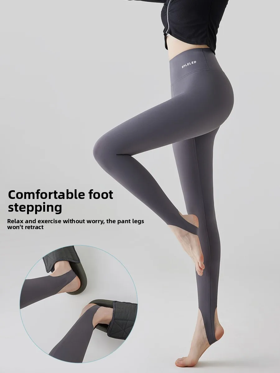 High Waist Yoga arkskin Pants Women's Summer Fitn Trousers Sports Yoga Footwear Base Layer Pants Ice Silk Nine Points