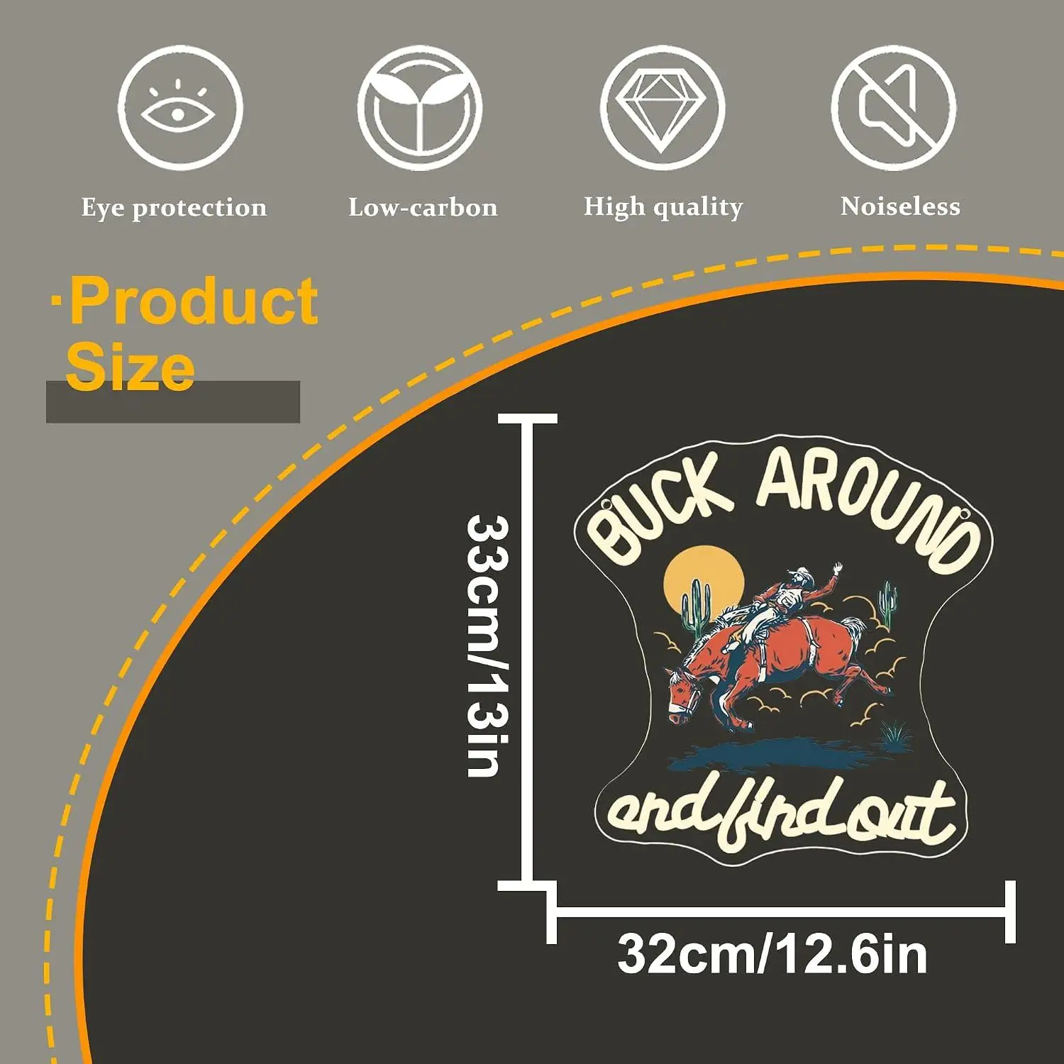Buck Around And Find Out Neon Sign Cowboy USB Dimmable Light For Western Bar Man Cave Game Room Rodeo Party Basement Wall Decor