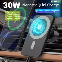 UYUXIO 30W Wireless Charger Magnetic Car Phone Holder for iPhone 16 15 14 13 Pro Max 12 Fast Charging Magnet Induction Adapter