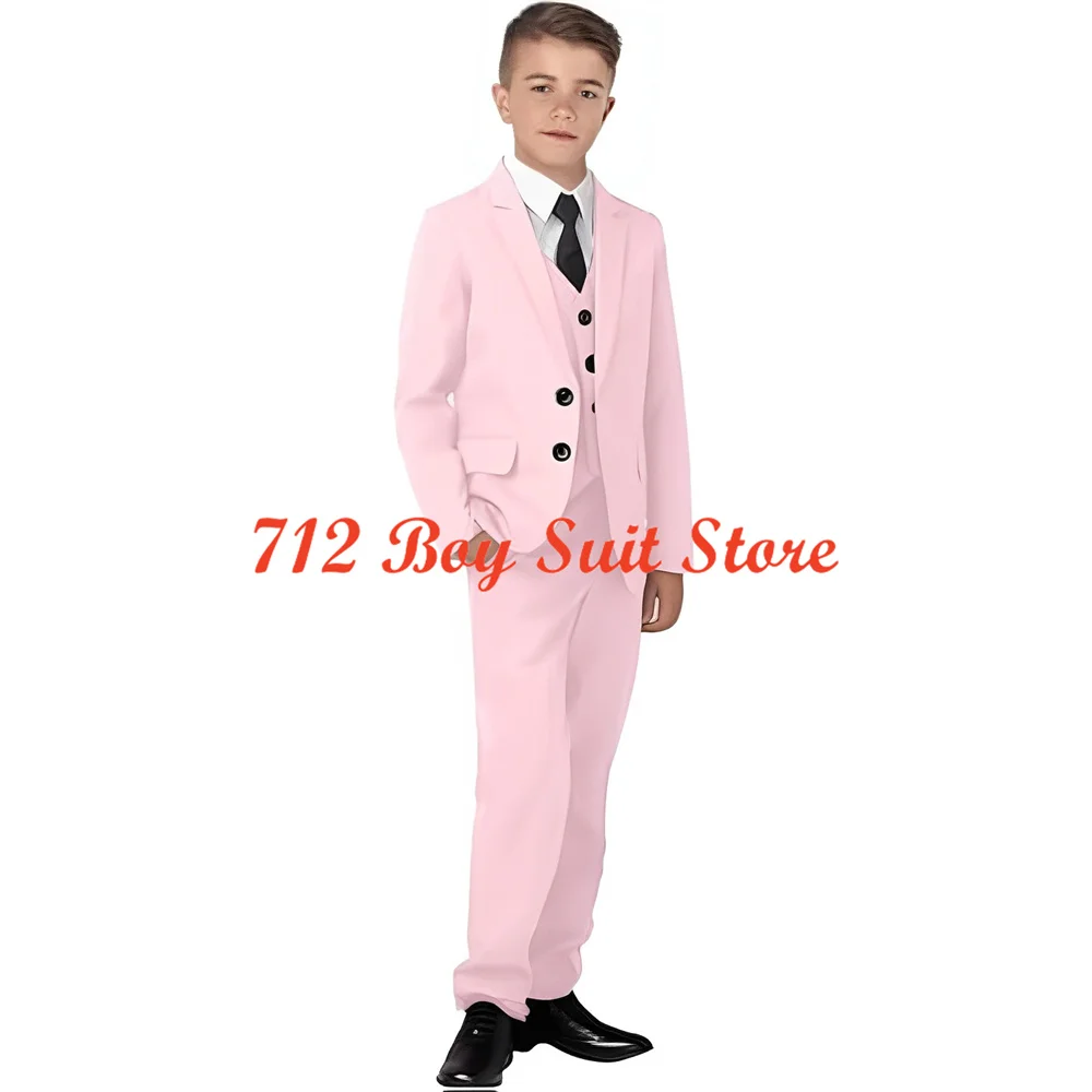 Classic Boys Suit 3 pezzi Slim Fit Tuxedo abbigliamento formale abiti per bambini per ragazzo 2-16 anni bambini