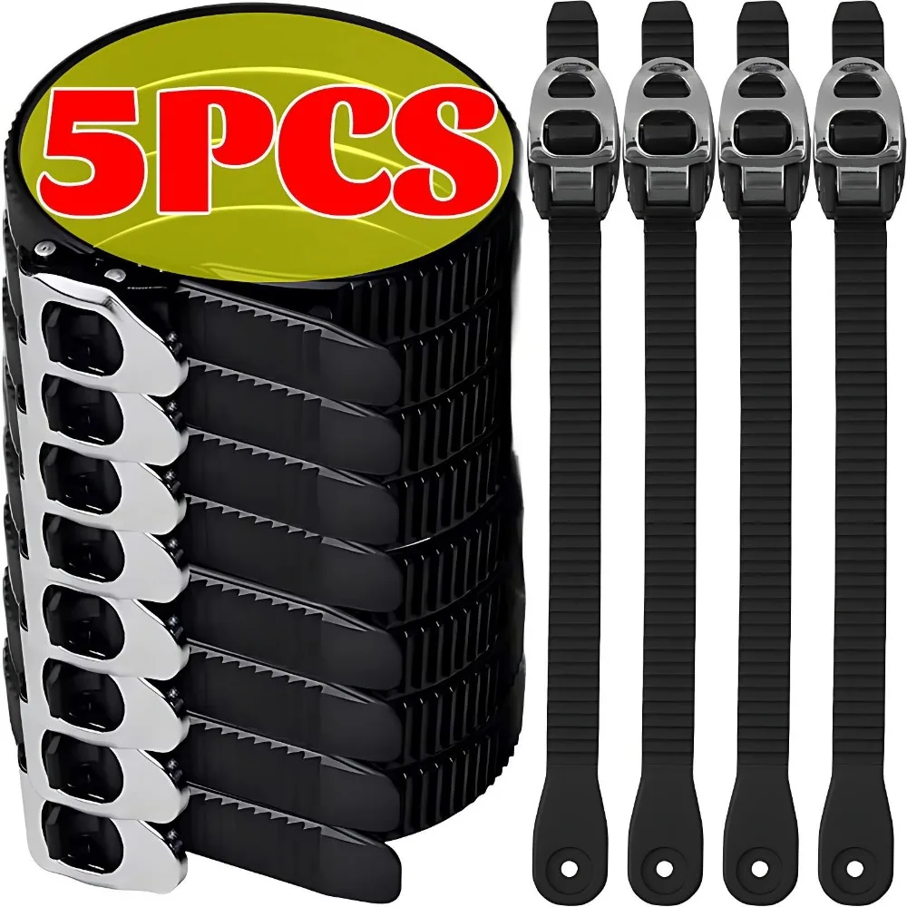 Image of Wiederverwendbarer Gummigriff-Schnallen-Spanngurt 25cm als Ratschenalternative, Hochbelastbares Metall-Elastik-Zurrgurt für Gepäck und Auto-Ladung