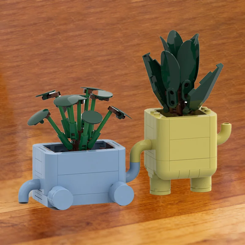 MOC Customized Modular Building Blocks Happy Plants Suitable for Home Decoration and Festival Gifts