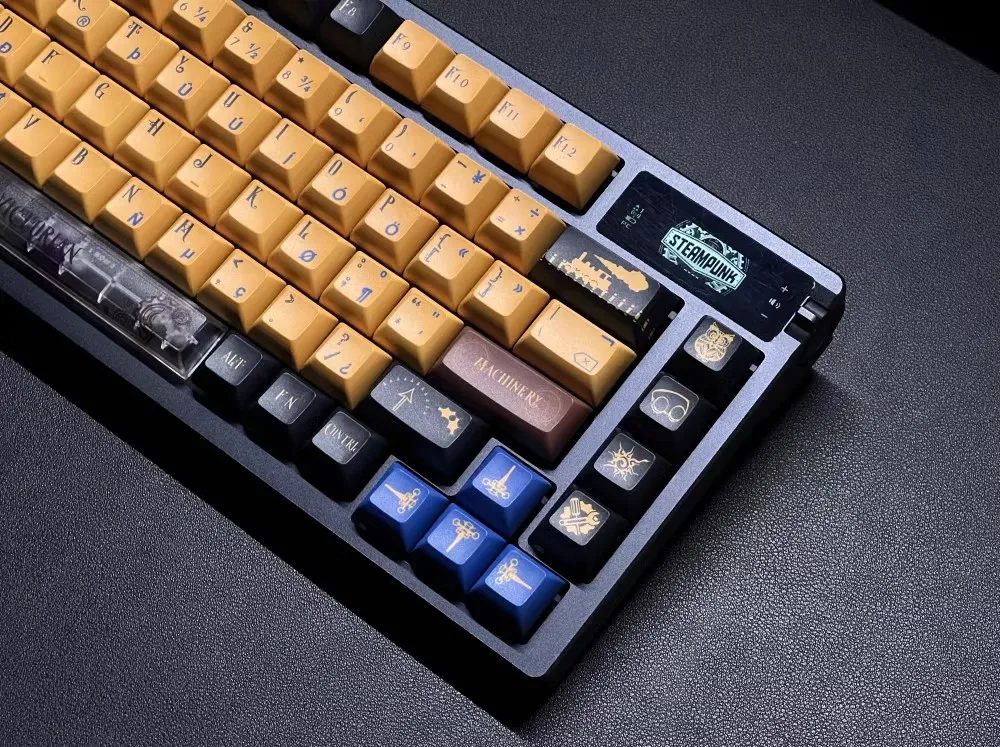 140 Keys/set Steampunk Keycaps PBT Dye Sublimation Key Caps KCA Profile Keycap For Customized MX Switch Mechanical Keyboard