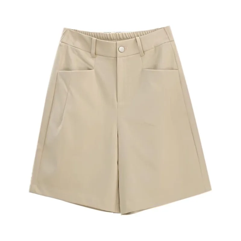 المرأة الصيف دعوى السراويل خمس نقاط السراويل مريحة عارضة فضفاضة عالية الخصر التخسيس ألف خط منتصف طول السراويل #5