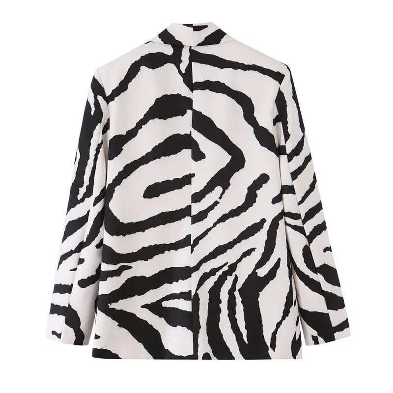 Summer 2026 Women's Loose Versatile Animal Print Polka Dot No Button Suit Jacket Casual Stylish Long Sleeve Outerwear