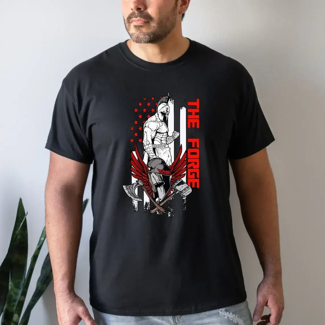 

The Forge, Spartan Warrior Gym Fitness Training T-Shirt 100% Cotton O-Neck Summer Short Sleeve Casual Mens T-shirt Size S-3XL