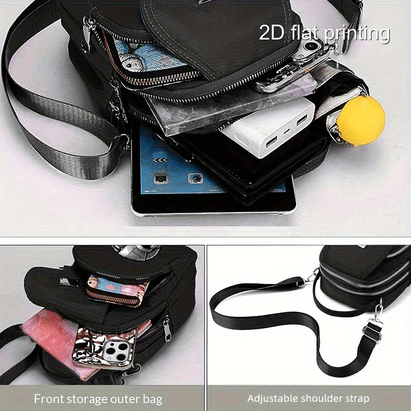1PC Totenkopf-Druck, kleine Damen-Umhängetasche, modische High-End-Schulterhandtasche, großer Platz für stilvolle Aufbewahrungstasche – Detail 16