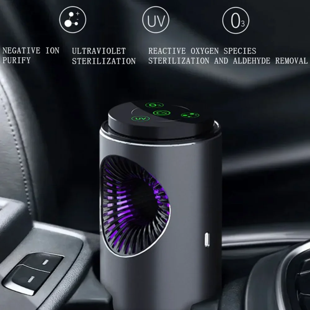 Portable Smart Car Air Purifier Cleaner Fragrance Ozone Generator Onizer Negative Ion Generator Air Freshener Sanitizing Machine