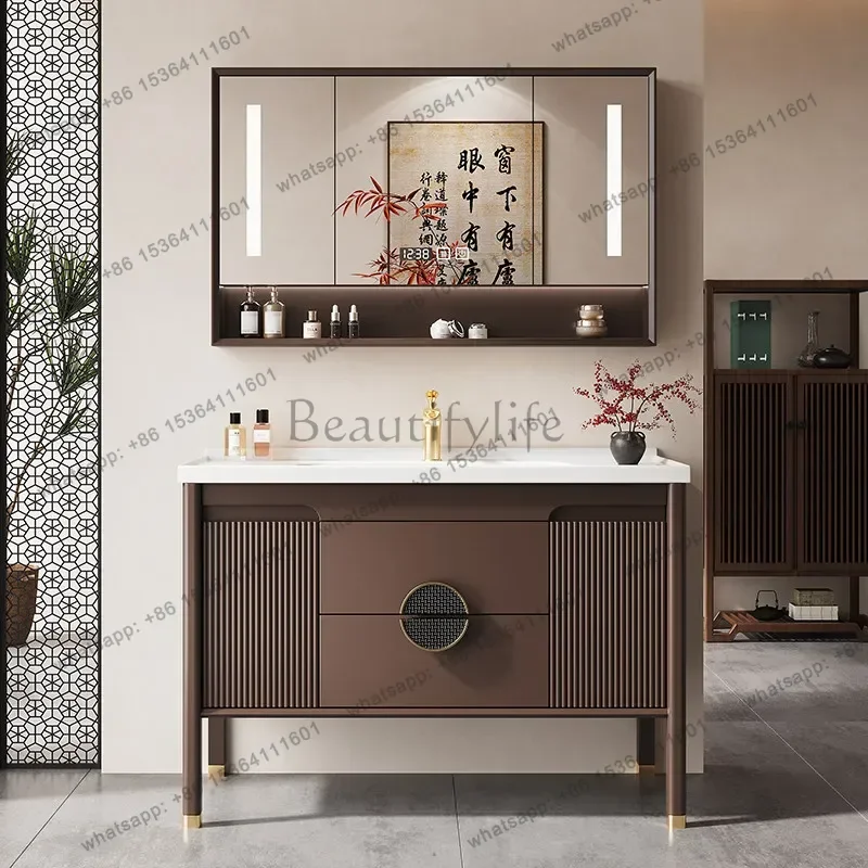 LD Luxury Wooden Bathroom Cabinet Organizer Storage Vanity Corner Dressers Cupboard Decorations Makeup Gabinete