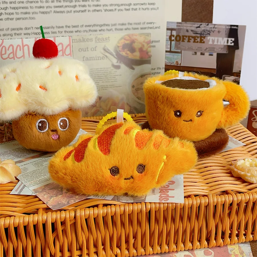 Food doll cake sweet Dim sum plush toy pendant cowhorn bag cheese bag pendant key chain doll