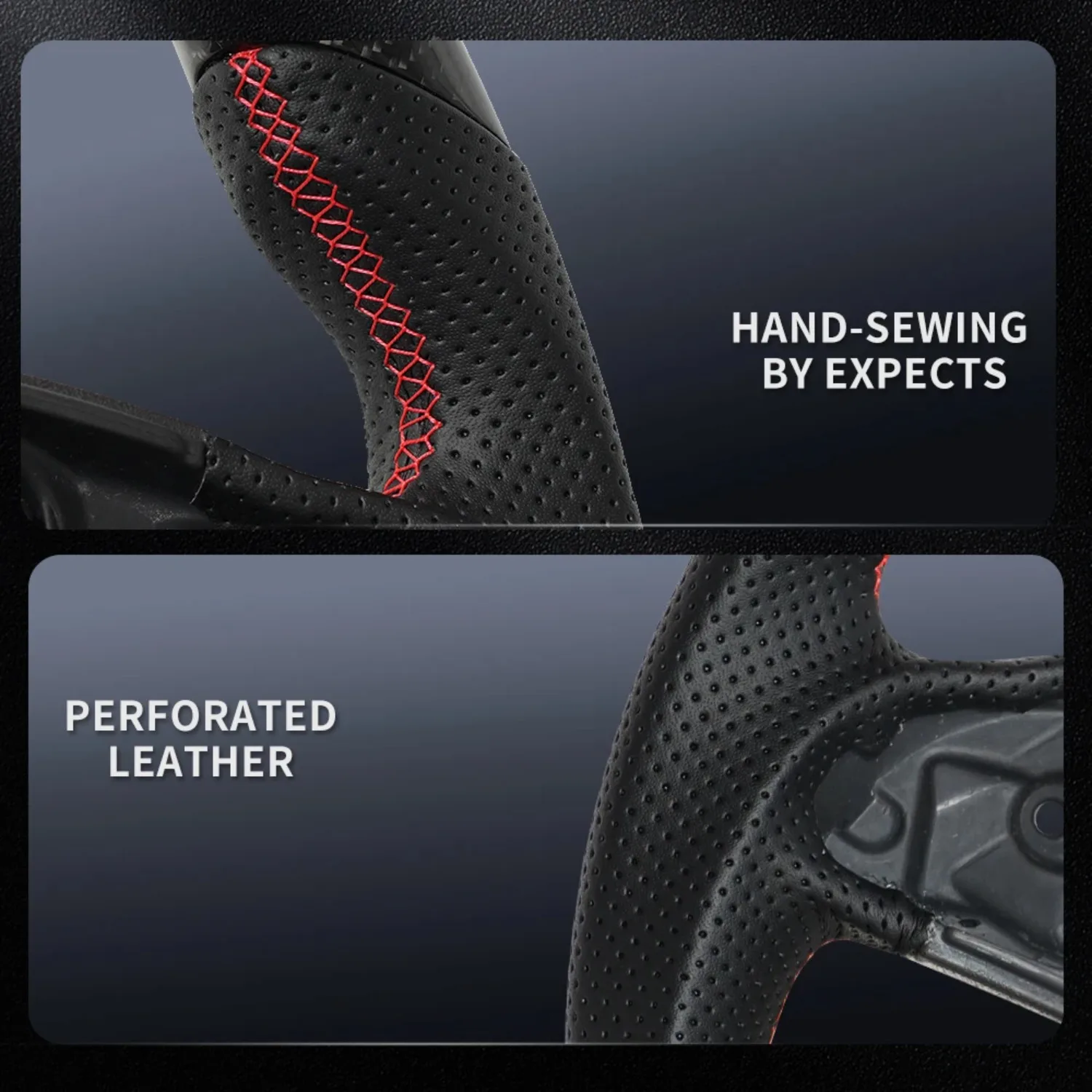 Carbon Fiber Steering Wheel No Vibration Non-heated Fit for Benz W205 15-18 C43 C63 E53 S63 GLS CLA GLE