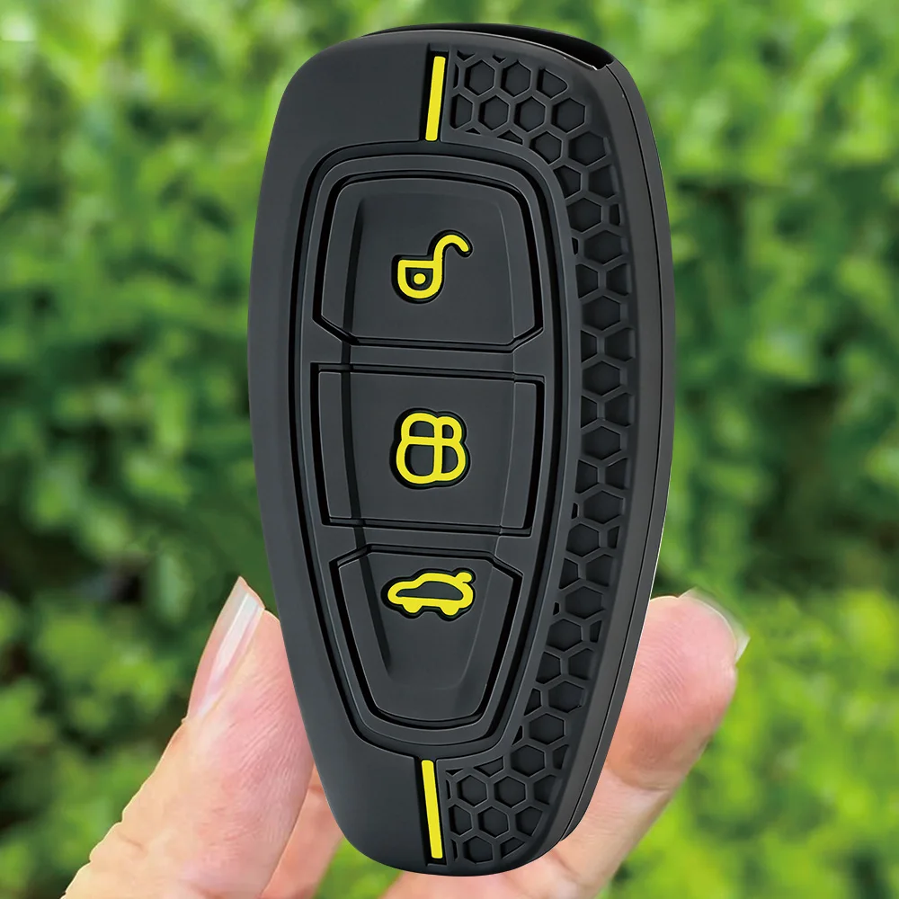 

Car Key Pack for Ford ST Line Fiesta Focus Mondeo Ecosport Kuga Puma Edge Escape Metallic Silicone Car Key Fob Case Accessories
