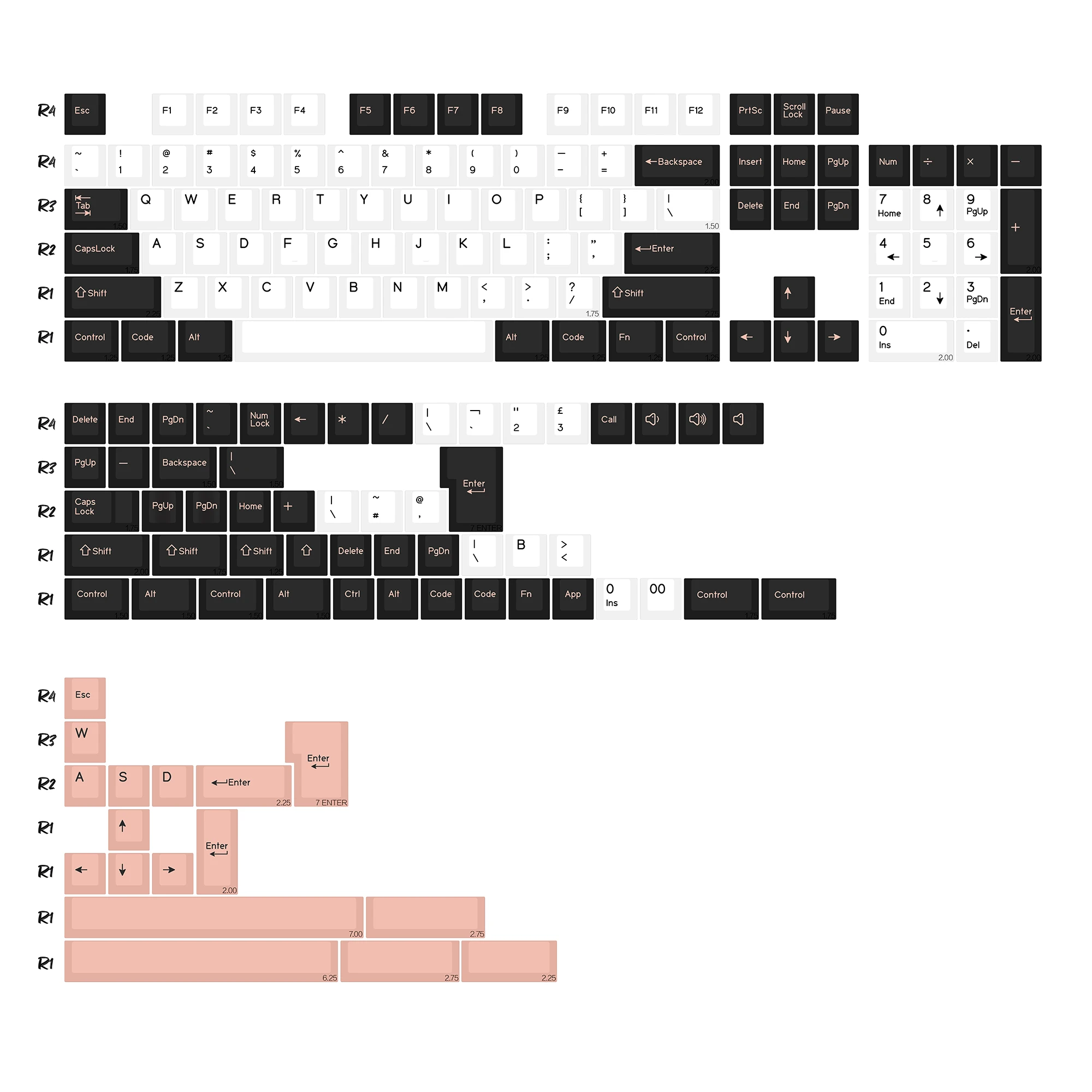 KBDiy 174 toetsen Retro GMK Botanische PBT Keycap ISO Double Shot Cherry Profile Key Caps voor MX Switches Gaming Mechanisch toetsenbord