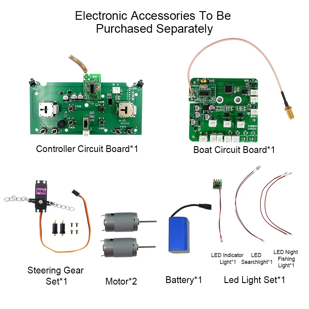 Flytec-KIT de accesorios para barco de cebo de pesca RC, adecuado para Motor sin escobillas para volver a montar, actualización a barco GPS, 2011-5