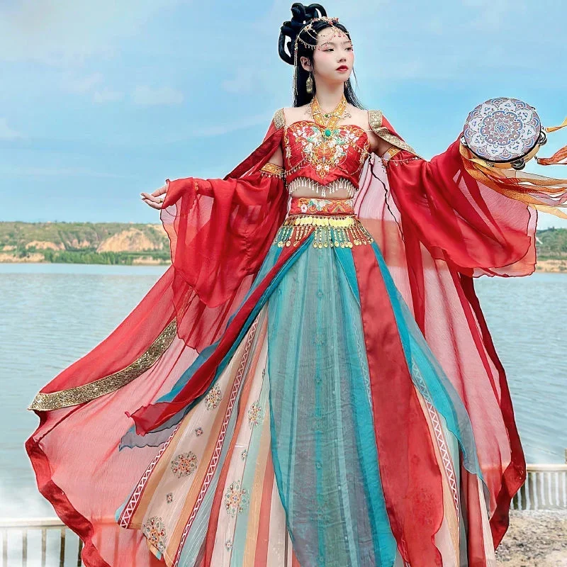 

Hanxu Exotic Hanfu Tianzhu Girls' Han Element Improved Ancient Clothing Complete Set of Summer New Xianqi