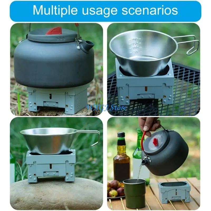 37JE Fuels Stove Thickened Camping Foldable Stove for Hiking Camping Picnics