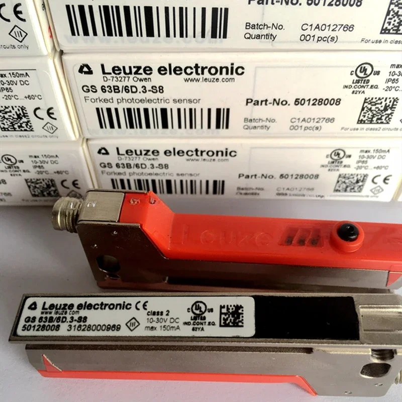 New Original Leuze Slot Photoelectric GS 63B / 6D.3-S8  KD U-M8-4A-V1-020 M8 Label Sensor Lacker Bram