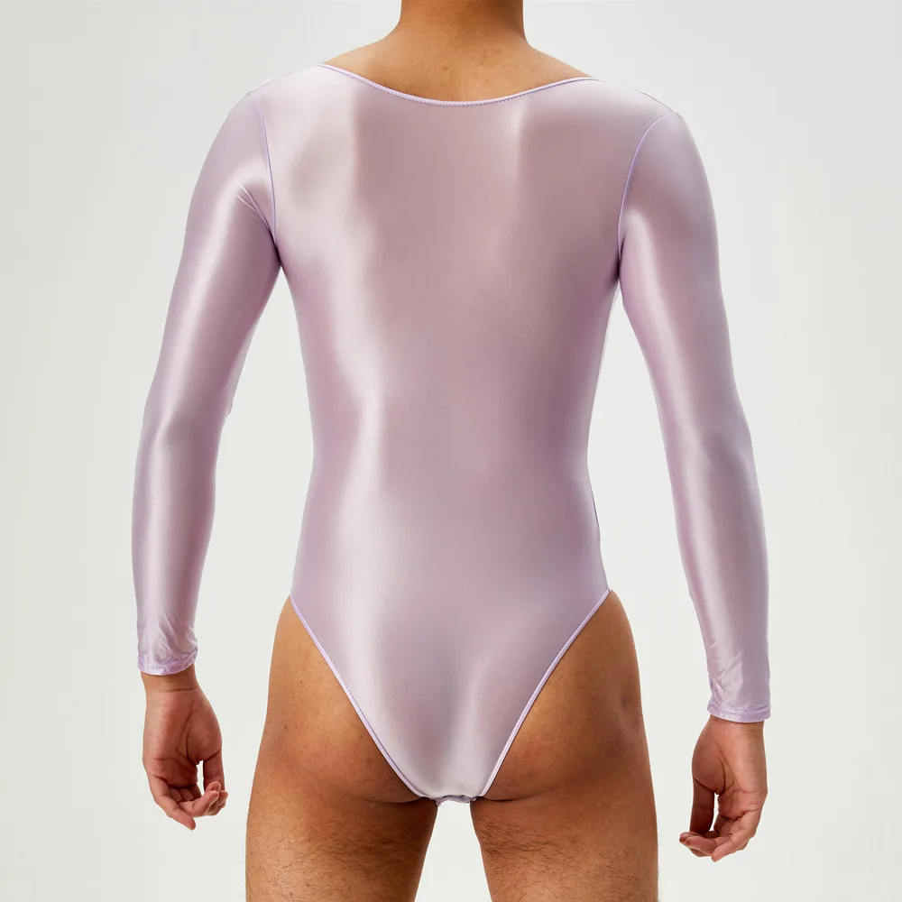 

Sexy Women Dual Use Open Crotch High Cut Bodysuit Stain Smooth Oil Shiny Sexy Maid Tights Backless Elastic Yoga Shaping Leotard