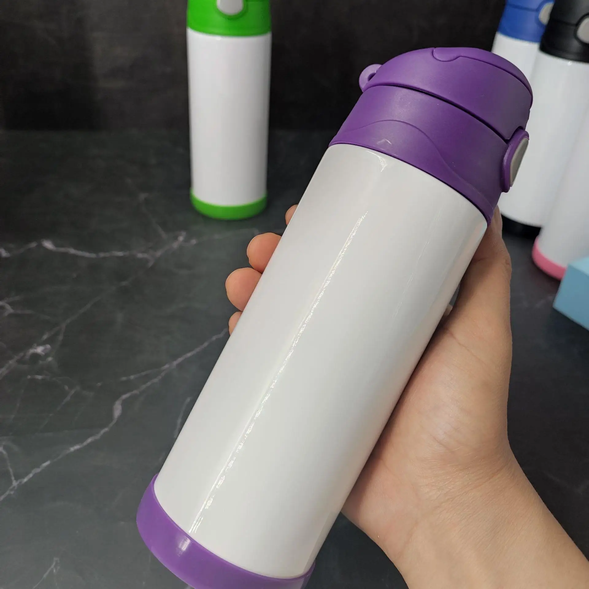 12oz Sublimation Blank Kids Double Wall Insulated Vacuum Stainless Steel Straight Tumble Sports Outdoor Drinking Water Bottle