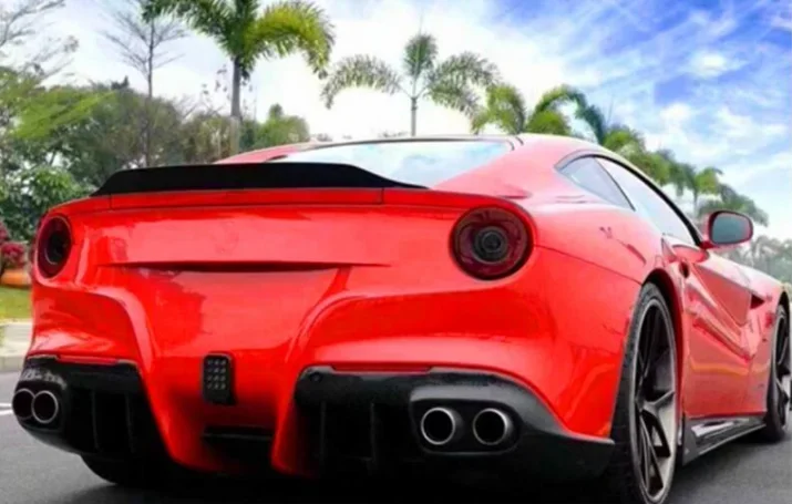 For Ferrari F12 Berlinetta 2013 2014 2015  FRP/ Real Forged Carbon Fiber Car Rear Wing Trunk Lip Spoiler