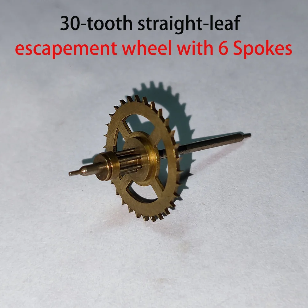 Clock Movement Accessories 30-Tooth Straight-Leaf Escapement Wheel with 6 Spokes Suitable for Floor-Standing Clock Movement