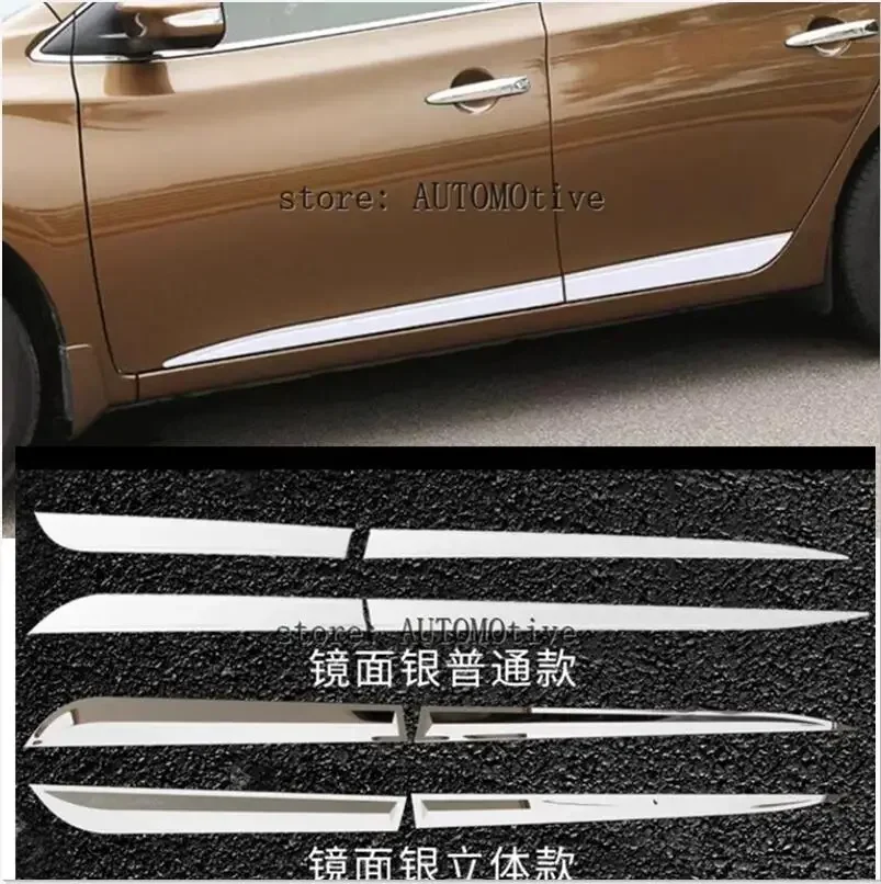 hrome body side moldings side door decoration Chrome plated body Trim Stainless Steel For Nissan Sentra Sylphy B17 2013 - 2016