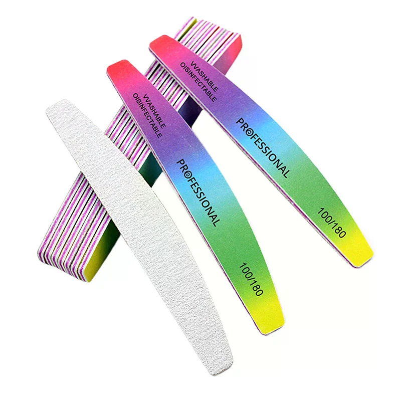 ตะไบเล็บมืออาชีพ 1 ชิ้น อุปกรณ์ขัดเงาเล็บ ตะไบเล็บสองด้าน ความละเอียด 100/180 สำหรับดูแลเล็บมือ