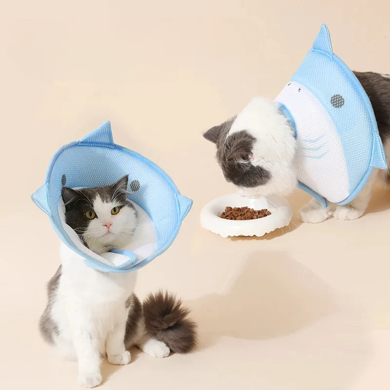 

Pet Cone E-Collar Recovery Cone Adjustable Cotton Blends Neck Recover Cat Dog Printed Circle Pet Protection Collar