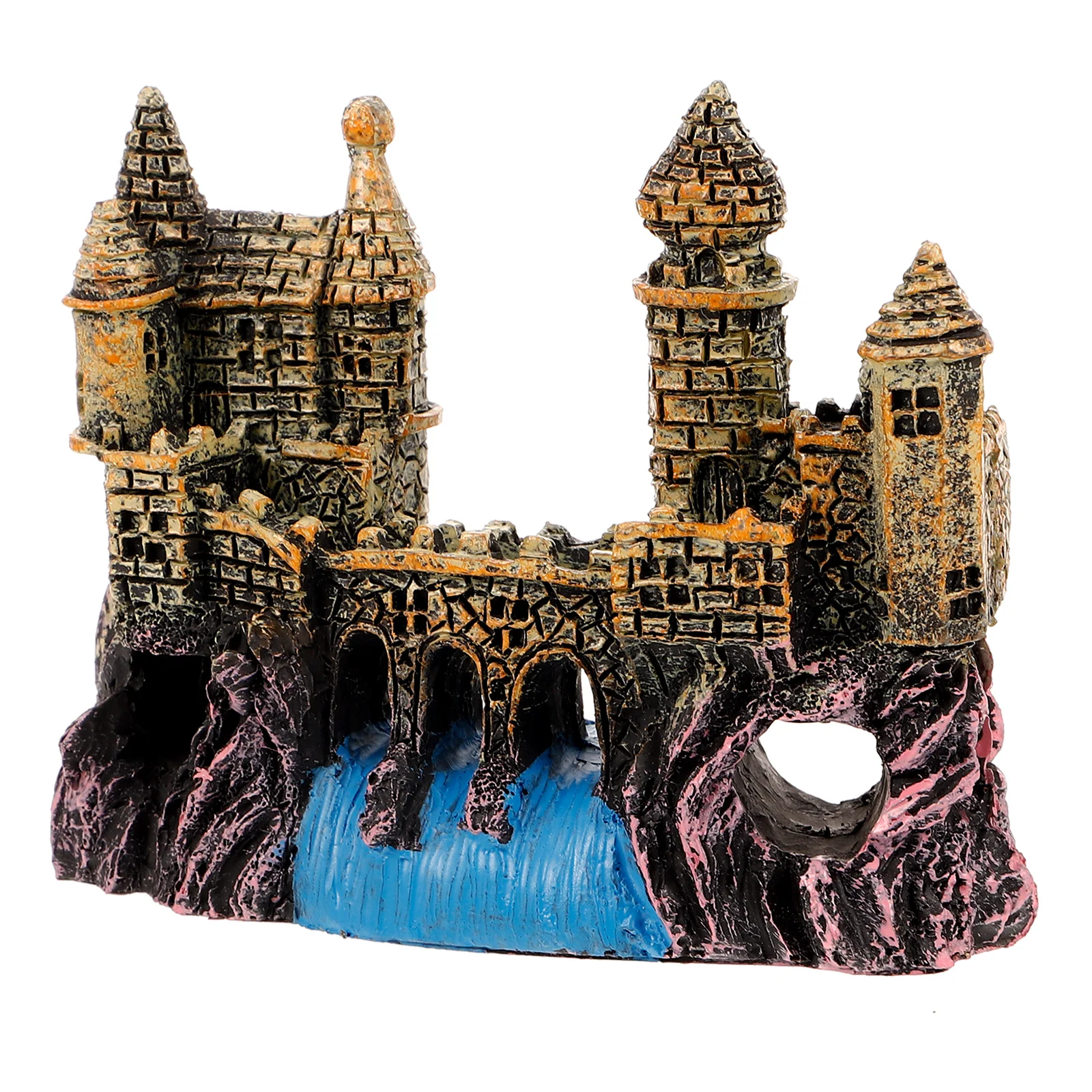 

European Style Castle Decorative Resin Aquarium Ornament Realistic Fish Tank Castle Underwater Hiding Cave Wear-Resistant