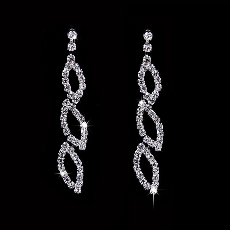 Luxury Zirconia Wedding Choker Necklace Set Women Bridal Jewelry Sets Zircon Jewellery Crystal Rhinestone Silver Color Earrings