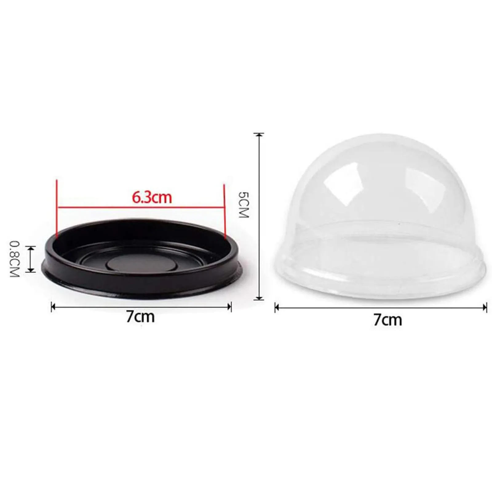 Cake Box Container Holder Round Plastic Transparent Dome 50pcs Baking Packaging Cupcake Mooncake Egg Yolk Puff Dessert Storage view 6