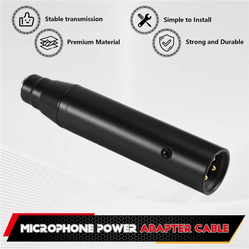 AT93-Power Adapter Cable For Condenser Microphones XLR Mini 3Pin To Male XLR, 48V For Mixers/Amplifiers