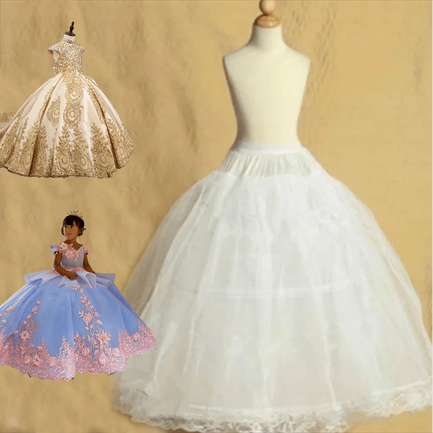 Lovely Petticoat Accessories Flower Girl Petticoat Short Children Skirt 35-75CM Length Baby Kids White Underskirt Crinoline