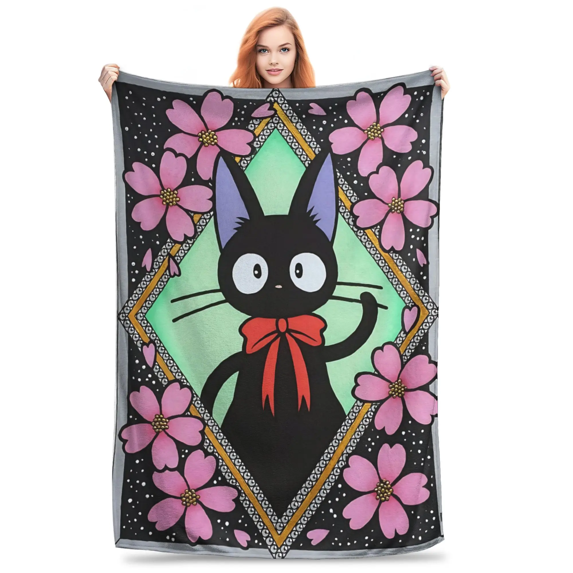 1PC Anime Kiki’s Delivery Service  home room decorations Winter Blankets for Adults Bedding Home Interior Sofa Knee