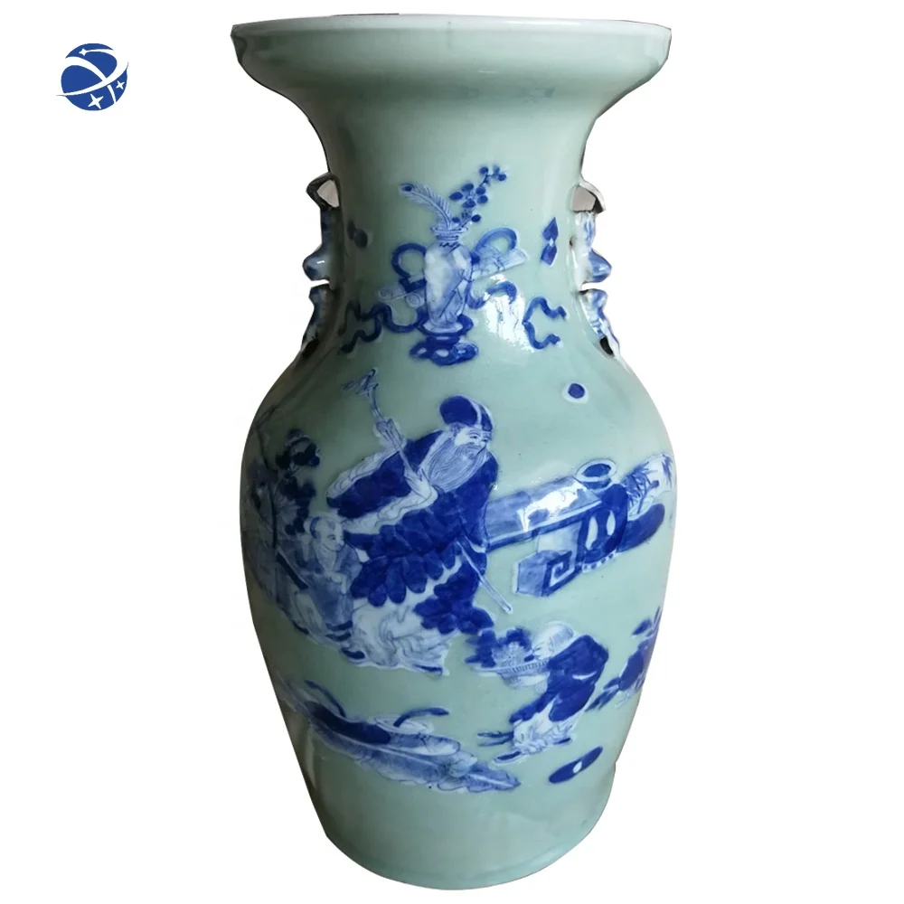 Chinese antique real old Ming Dynasty white and blue ceramic vase