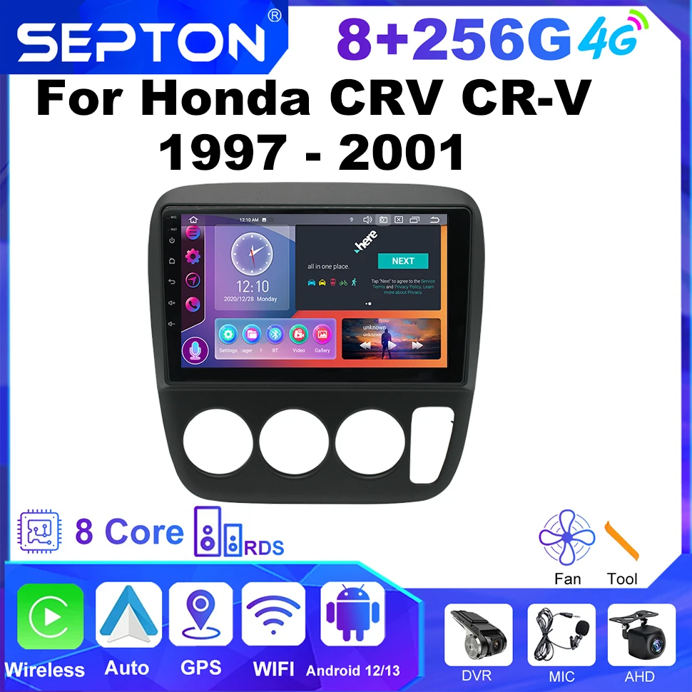 

SEPTON Android 2Din Car Radio Multimedia Player CarPlay for Honda CRV CR-V 1997 - 2001 Navigation GPS WIFI 4G Head Unit 2 Din