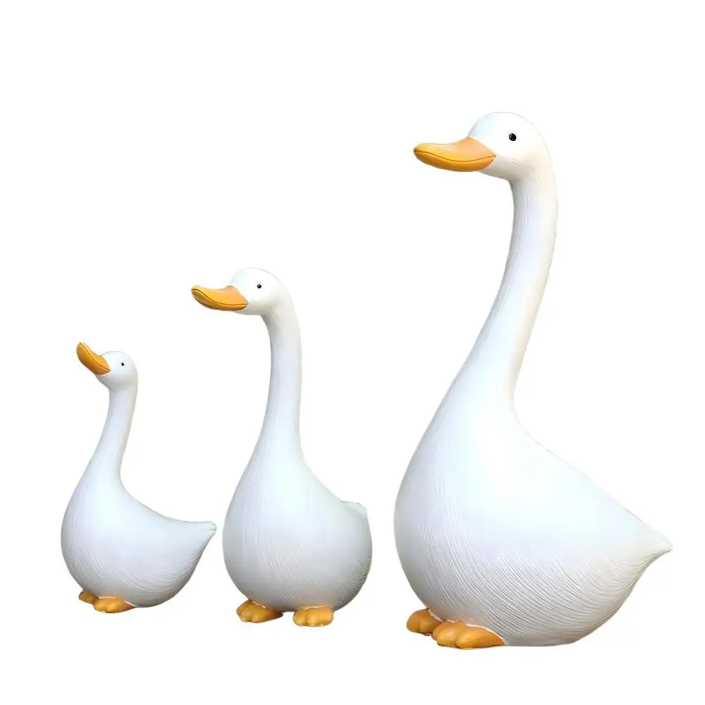 Simulated Long Neck White Duck Resin Decor Cartoon Animal Statue Outdoor Garden Decoration For Outdoor Garden Yard